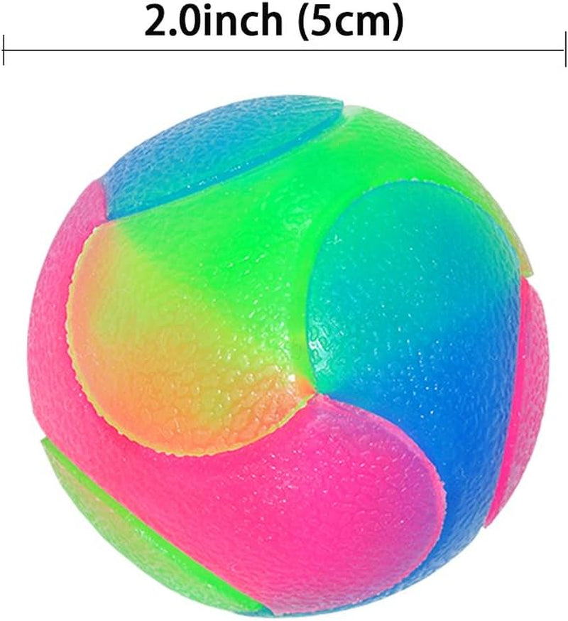 LED Illuminated Dog Balls - Glow in the Dark Flashing Elastic Pet Toys for Puppies, Cats, and Dogs (Set of 2)