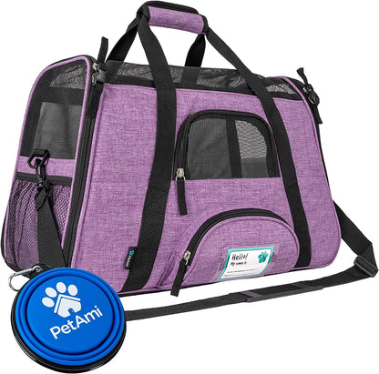 Airline-Approved Pet Carrier for Cats and Small Dogs - Large Heather Purple