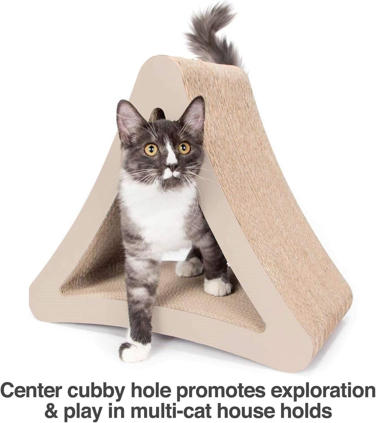 3-Sided Vertical Cat Scratching Post - Dimensions: 18" x 10.5" x 15.9