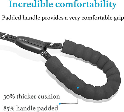 Durable Black Slip Lead Dog Leash, 1/2" x 6 ft