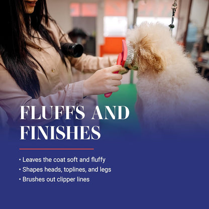 Big G Professional Slicker Brush for Dogs (Goldendoodles, Labradoodles, Poodles) - Efficient Grooming Tool for Fluffing, Detangling, and Styling, Coral, Large